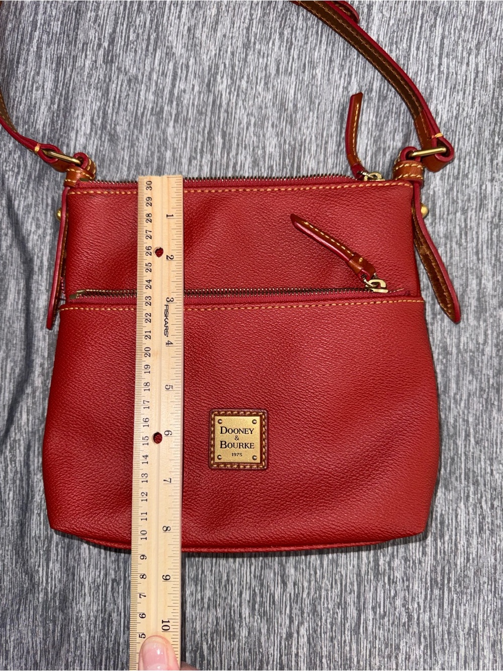 Dooney & Bourke Red Pebble Leather Carrier Crossbody